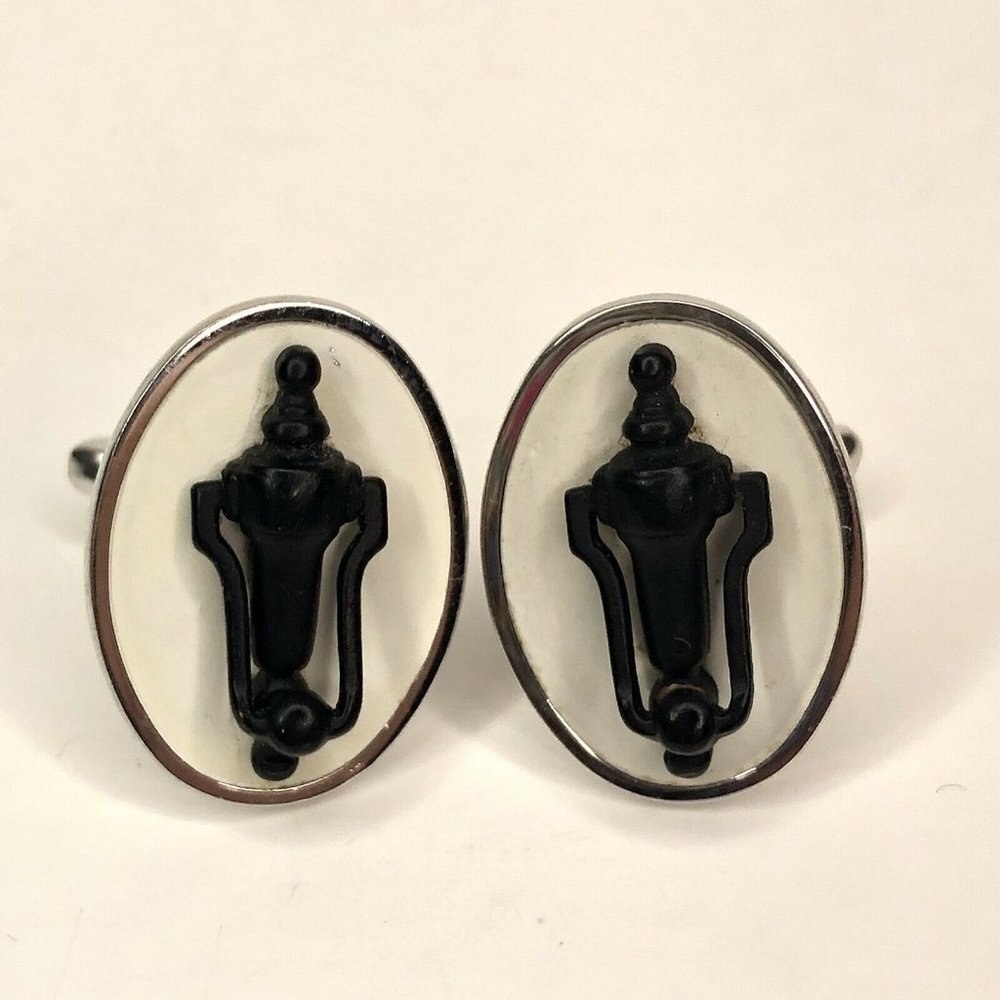 Hickok Signed Men's Cufflinks Working Door Knocker